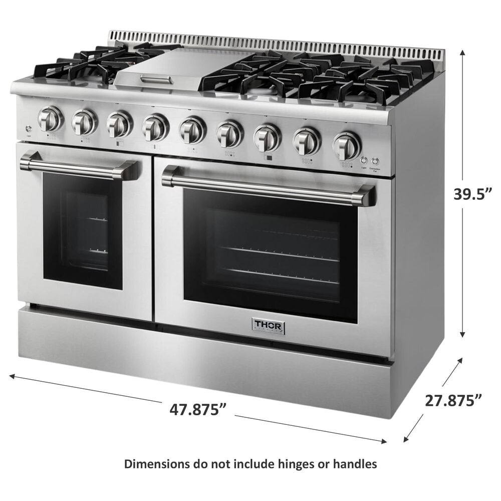 Thor Kitchen 48&quot; Freestanding Professional Liquid Propane Range in Stainless Steel, , large