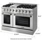 Thor Kitchen 48" Freestanding Professional Liquid Propane Range in Stainless Steel, , large