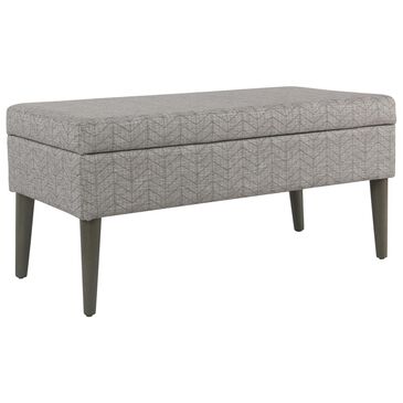 Kinfine Homepop Mid-Century Storage Bench in Textured Gray, , large