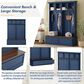 HOMLUX 6-Hook Hall Tree with Wood Grain Bench in Blue, , large
