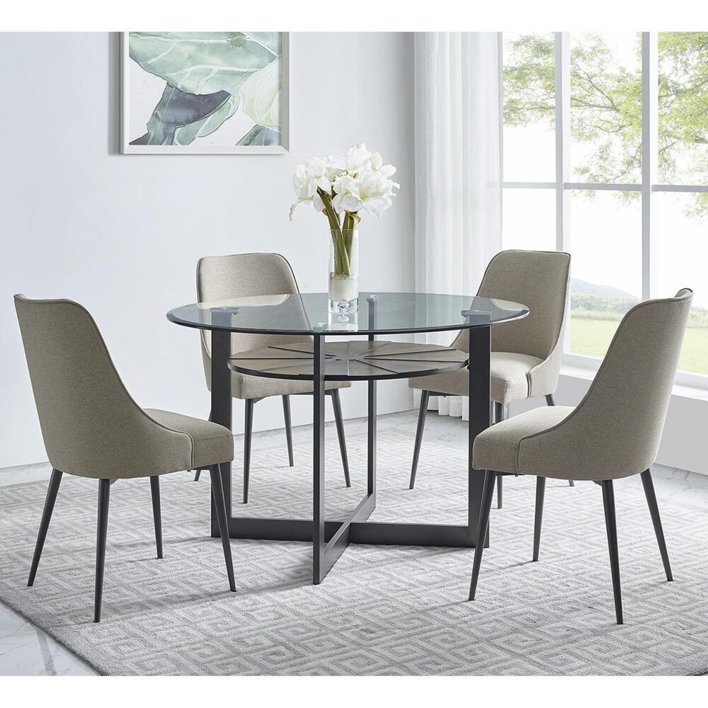 Crystal City Olson 5-Piece Dining Set in Black and Khaki, , large