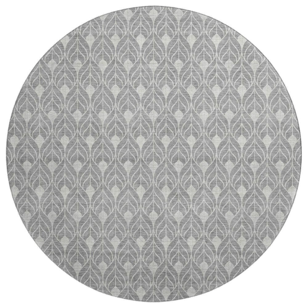 Dalyn Rug Company The Reserve TR10 Gray 8" Round Indoor/Outdoor Area Rug, , large