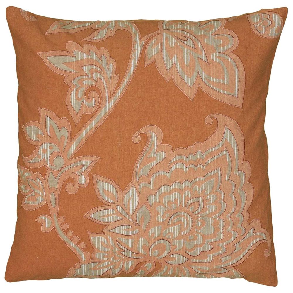 Rizzy Home 18" x 18" Pillow Cover in Light Orange and Tan, , large