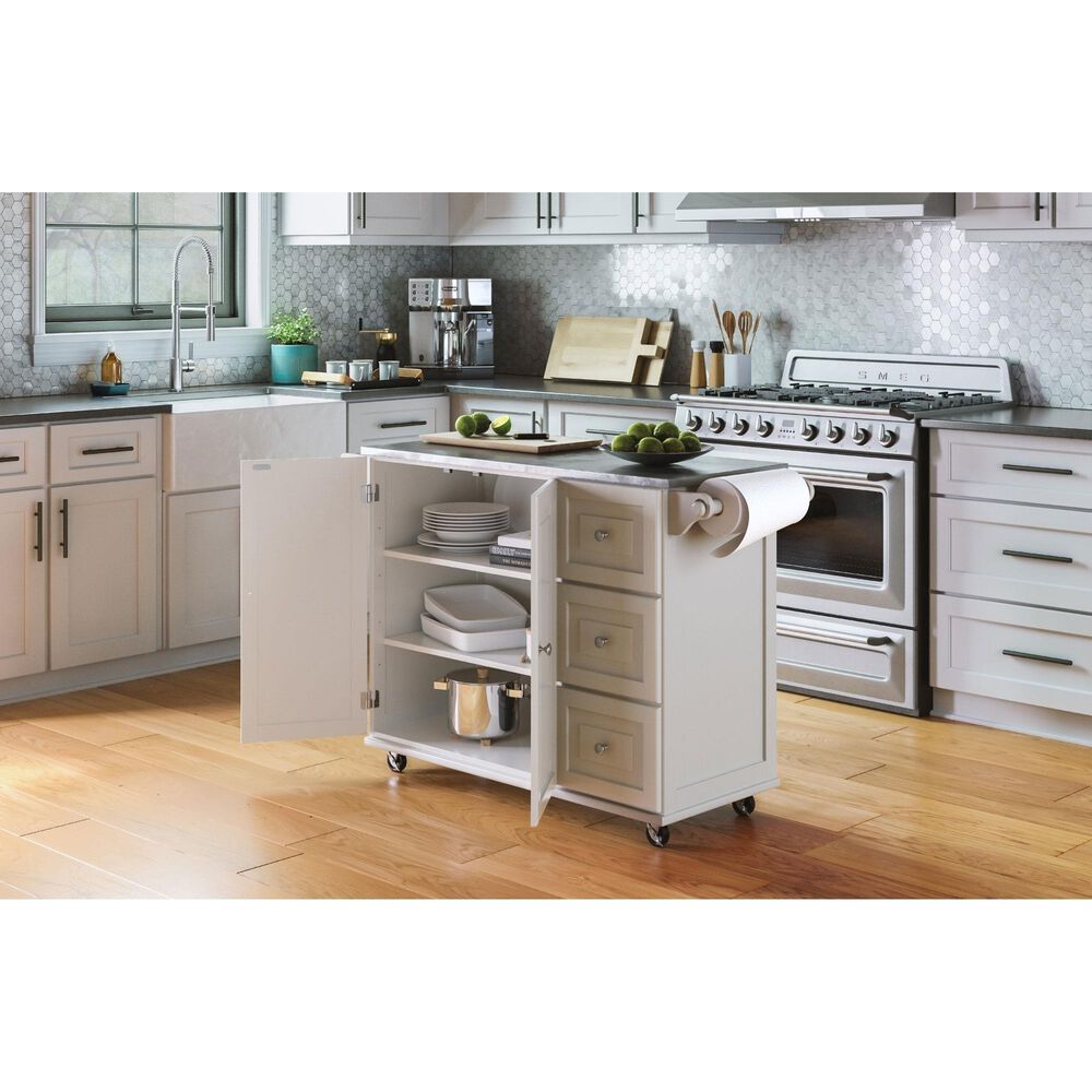 Homestyles Dolly Madison Kitchen Cart in Off-White, , large