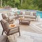 Ashley Grover Beach Outdoor Loveseat with Cushion in Driftwood, , large