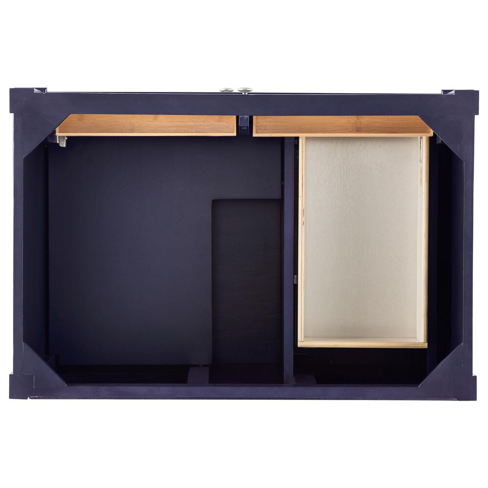 James Martin Vanities Brittany 36&quot; Single Bathroom Vanity in Victory Blue with 3 cm Carrara White Marble Top and Rectangle Sink, , large