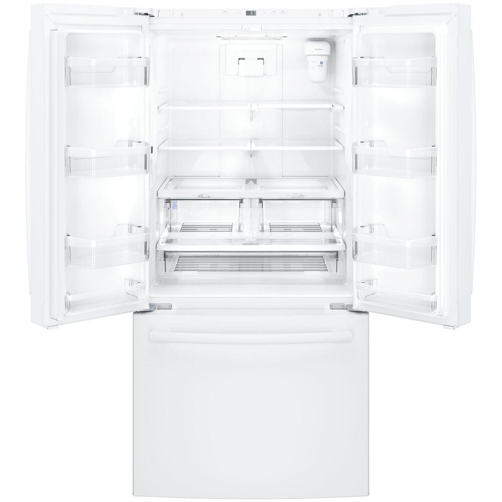GE Appliances 18.6 Cu. Ft. Counter-Depth French-Door Refrigerator in White, , large