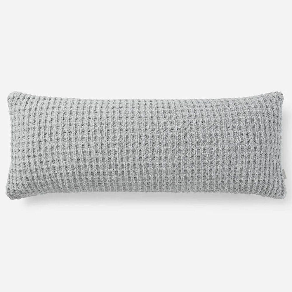 Sunday Citizen Snug Waffle 14" x 36" Lumbar Throw Pillow in Cloud Grey, , large