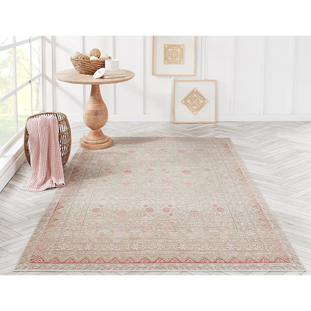 Momeni Isabella ISA-3 5&#39;3&quot; x 7&#39;3&quot; Pink Area Rug, , large