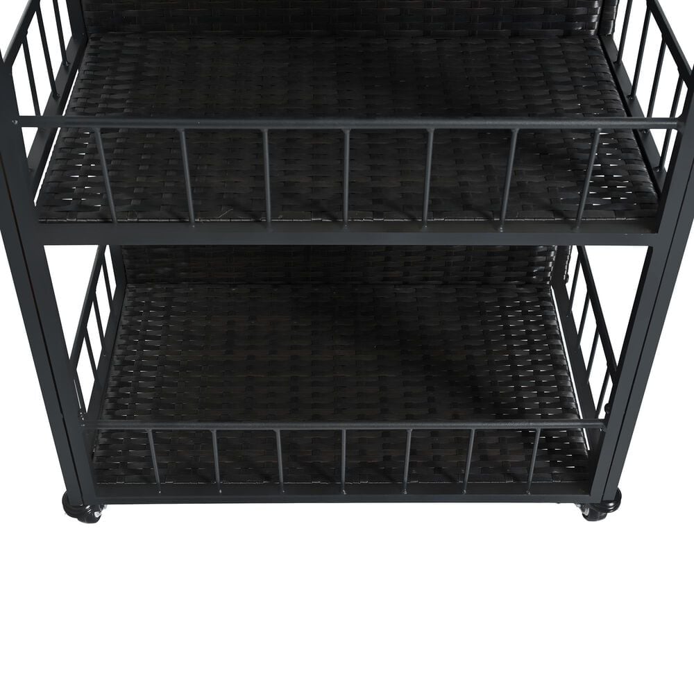 Hearth and Haven Patio Serving Cart in Dark Brown, , large
