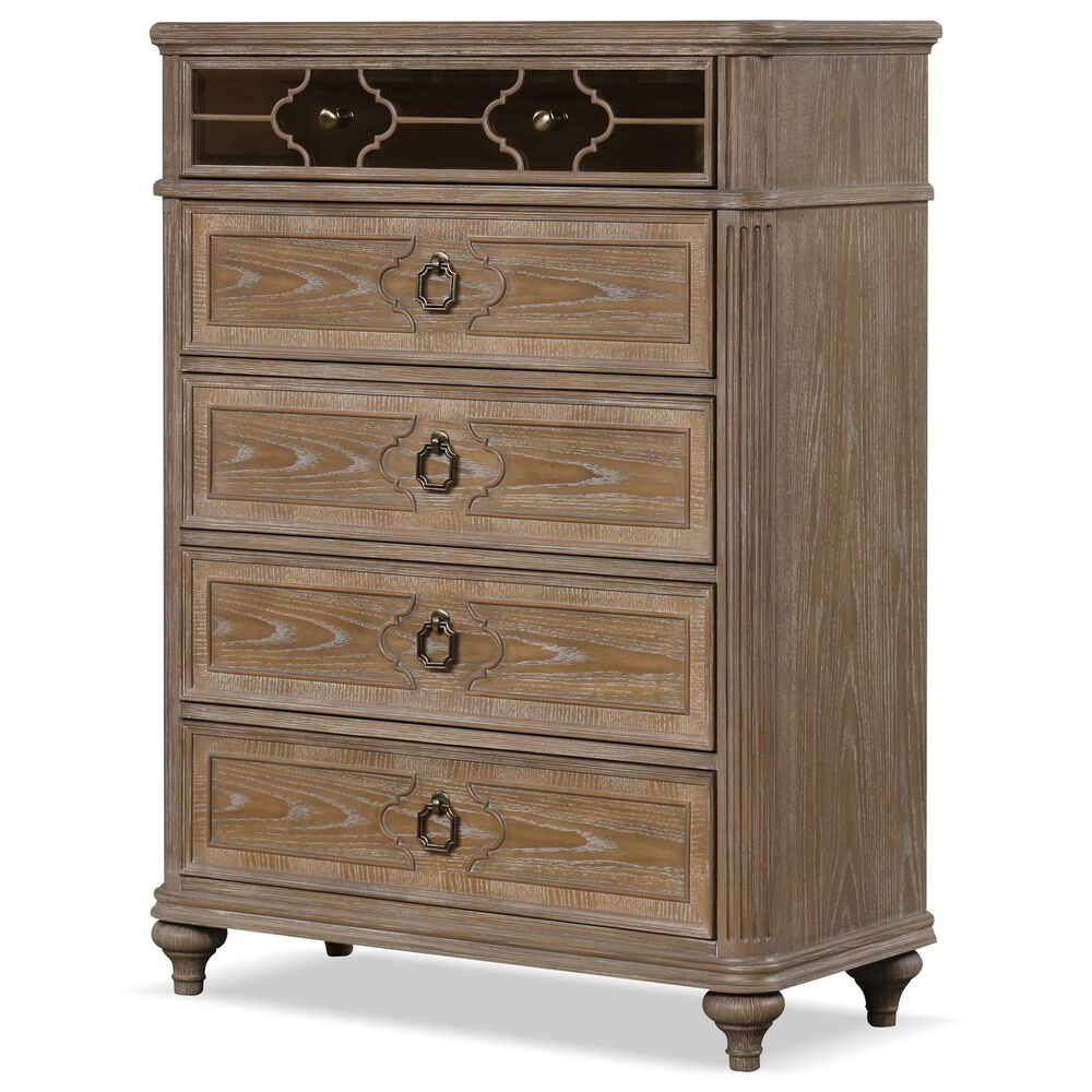 Furniture of America Lyris 5-Drawer Chest in Rustic Oak, , large