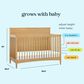 DaVinci Frem 4-in-1 Convertible Crib in Honey, , large