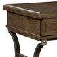 Hekman Wexford Drawer Lamp Table in Brown and Antique Pewter, , large
