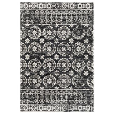 Surya Lavadora Oriental 5"3" x 7" Black, Gray and Light Gray Area Rug, , large