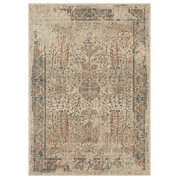 Karastan Estate 2" x 3" Beige, Grey, Blue, Coral and Purple Area Rug, , large