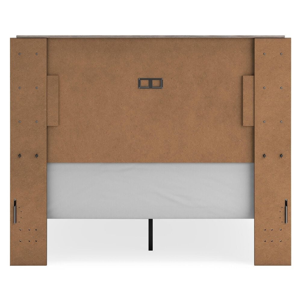 Ashley Vessalli King Bed in Light Gray and Matte Black, , large