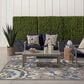 Nourison Aloha Floral 9"6" x 13" Grey and Multicolor Indoor/Outdoor Area Rug, , large