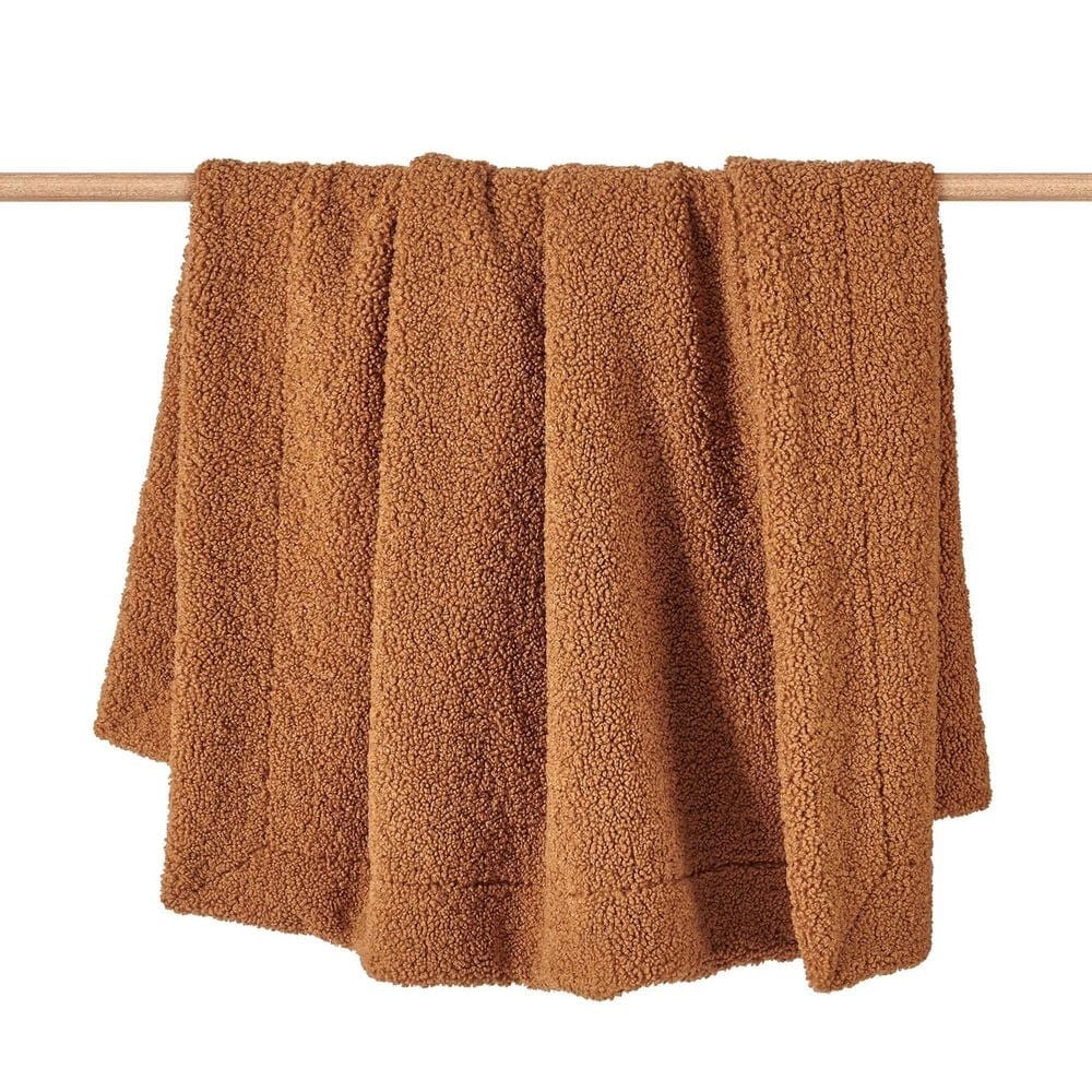 HiEnd Accents Teddy 50&quot; x 60&quot; Throw Blanket in Caramel, , large