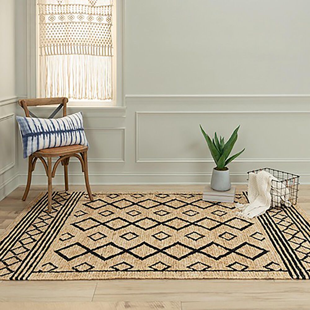 RIZZY Bengal 8' x 10' Beige and Black Area Rug, , large