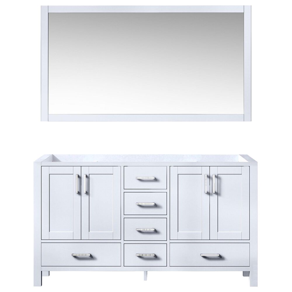 Lexora Home Jacques 60" Double Bathroom Vanity and Mirror in White, , large