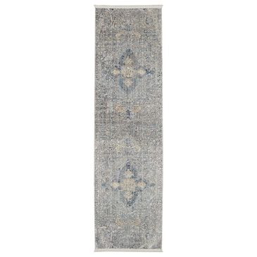 Nourison Lustrous Weave LUW04 2"2" x 7"6" Blue and Grey Runner, , large