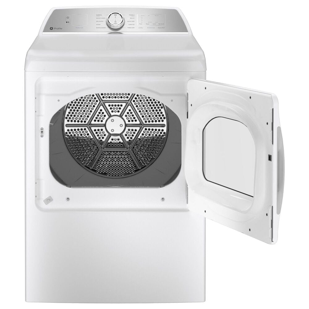 GE Profile 7.4 Cu. Ft. Electric Dryer with Sanitize Cycle and Sensor Dry in White, , large