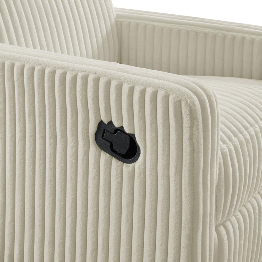 Oxford Baby Layton Swivel Glider Recliner in Corduroy Pearl White, , large
