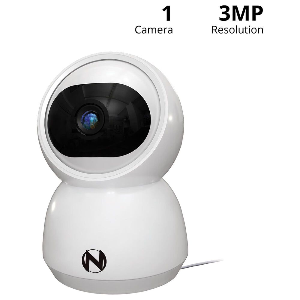 Night Owl Indoor Wi-Fi IP Plug In 3MP Deterrence Camera with Pan, Tilt and 2-Way Audio - White, , large