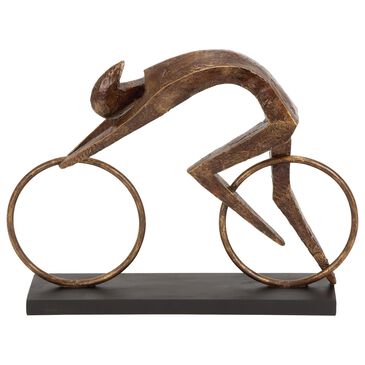 Maple and Jade Industrial Abstract Cyclist Sculpture in Brown, , large