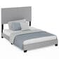 HOMLUX Pessac Full Fabric Upholstered Panel Bed Frame in Glacier, , large