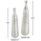 Maple and Jade 2-Piece Decorative Vase Set with Wavy Accents and Textured Ridges in Shiny Silver, , large