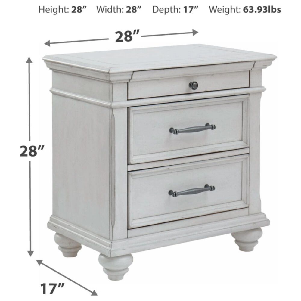 Ashley Kanwyn 3-Piece Queen Storage Bedroom Set in Whitewash, , large