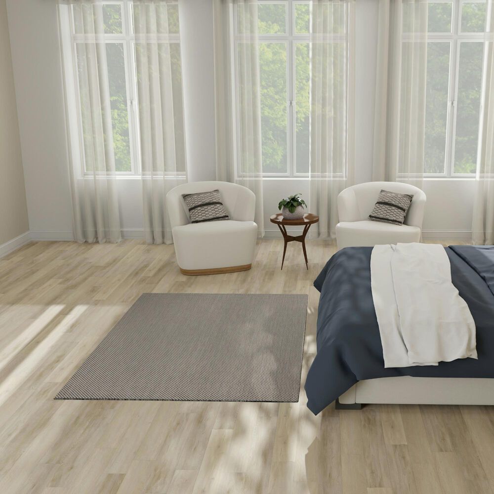 Nourison Courtyard Ivory and Charcoal 4&#39; x 6&#39; Indoor/Outdoor Area Rug, , large