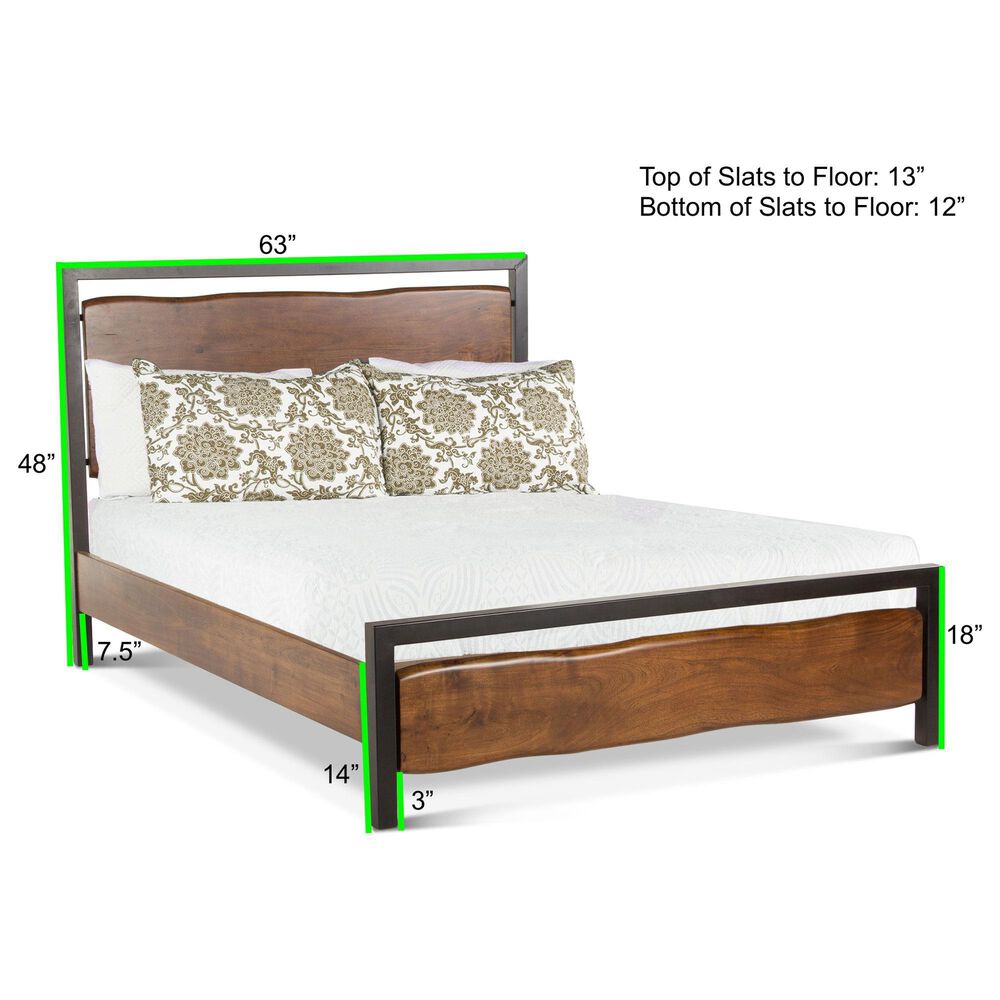 Home Trends &amp; Design Aspen Queen Platform Bed in Walnut and Antique Zinc, , large