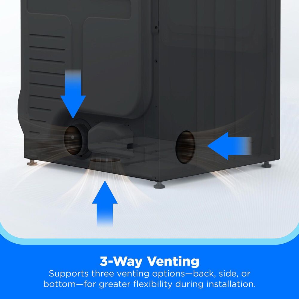 Midea 7 Cu. Ft. Smart Front Load Electric Dryer in Metallic Grey, , large