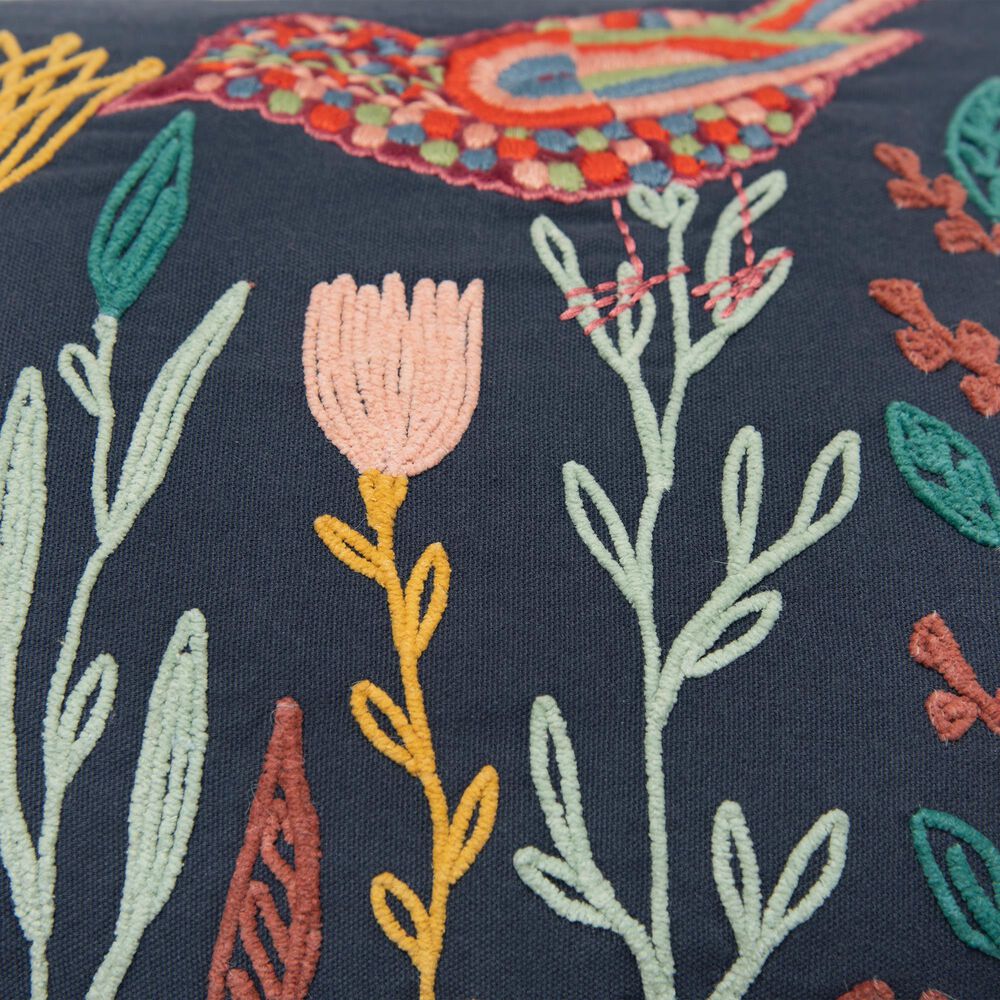 Rizzy Home Floral 14&quot; x 26&quot; Pillow in Black, , large