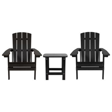 Flash Furniture Charlestown 3-Piece Adirondack Set in Black and Slate Gray, , large
