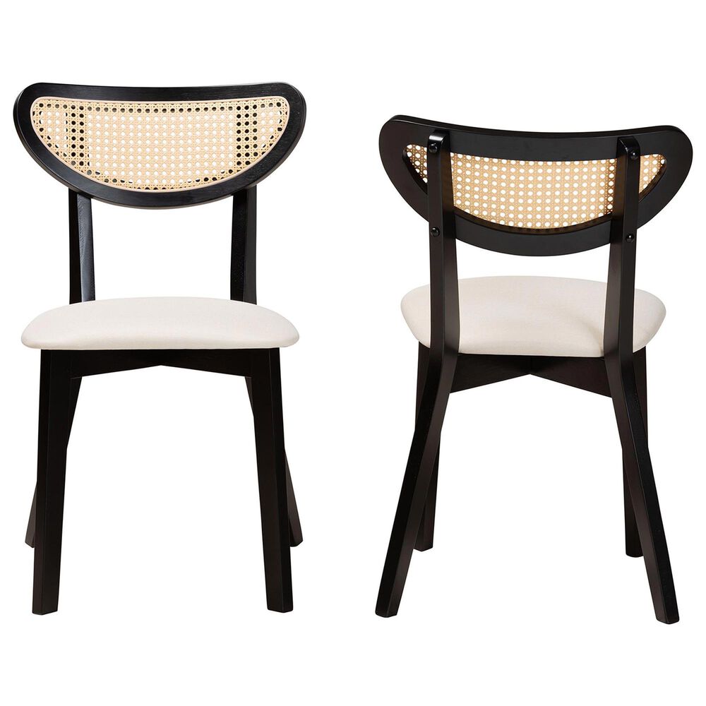 Baxton Studio Dannell Side Chair in Black and Light Brown (Set of 2), , large
