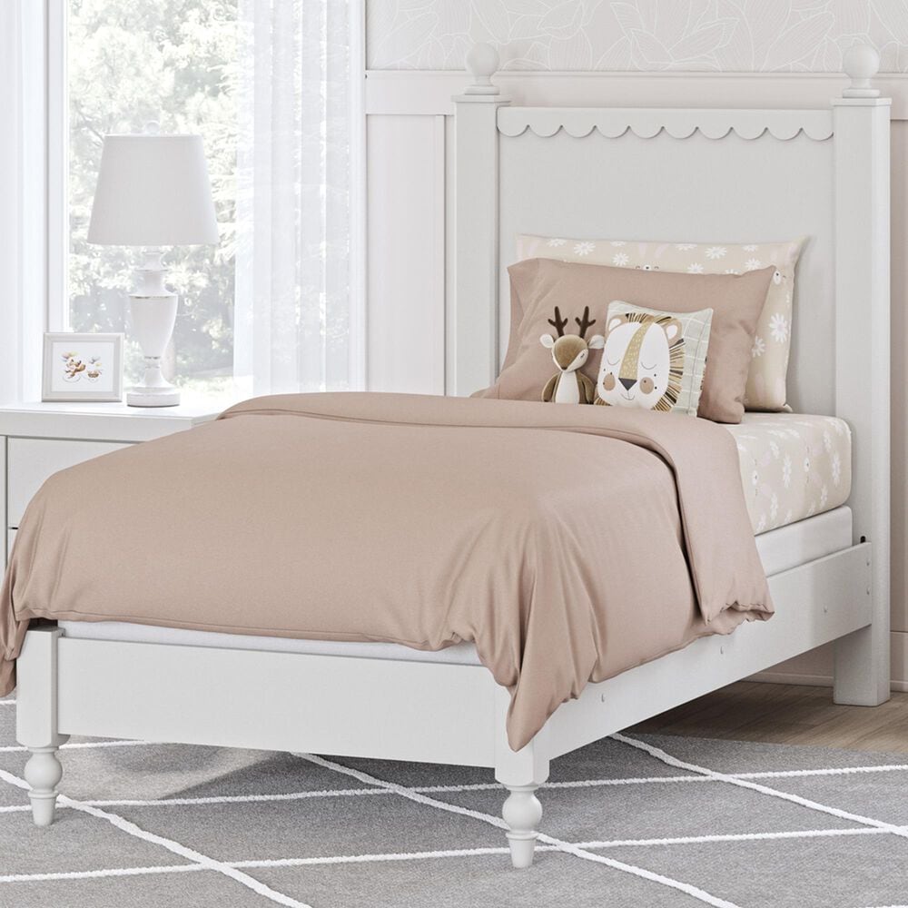 Ashley Mollviney Twin Panel Bed in Matte White, , large