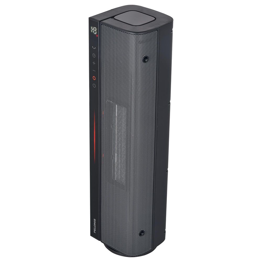 Pelonis 22" Ceramic Tower Dual Flex Heater with Thermostat in Black, , large