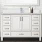 Lexora Home Jacques 48" Single Bathroom Vanity in White with 2 cm White Cultured Marble Top and Rectangular Sink, , large