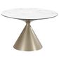 Urban Home Winston Round Dining Table in Oat Milk and Champagne - Table Only, , large
