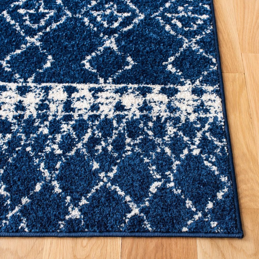 Safavieh Tulum  2&#39; x 9&#39; Navy and Ivory Runner, , large