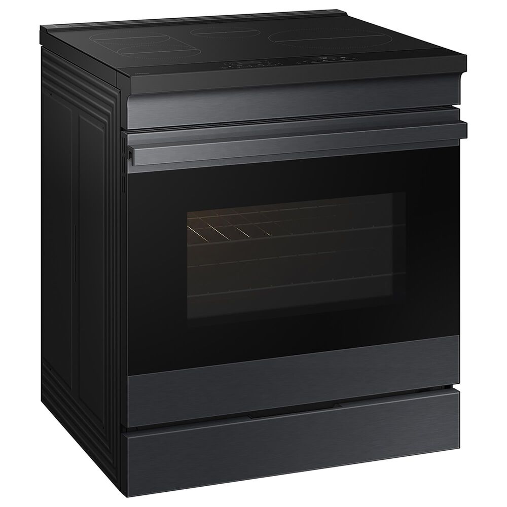 Samsung Bespoke Bespoke 6.3 Cu. Ft. Smart Slide-In Induction Electric Range with Ambient Edge Lighting in Matte Black Steel, , large