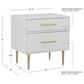 Linon Home Decor Gloria 2-Drawer Nightstand in White and Gold, , large