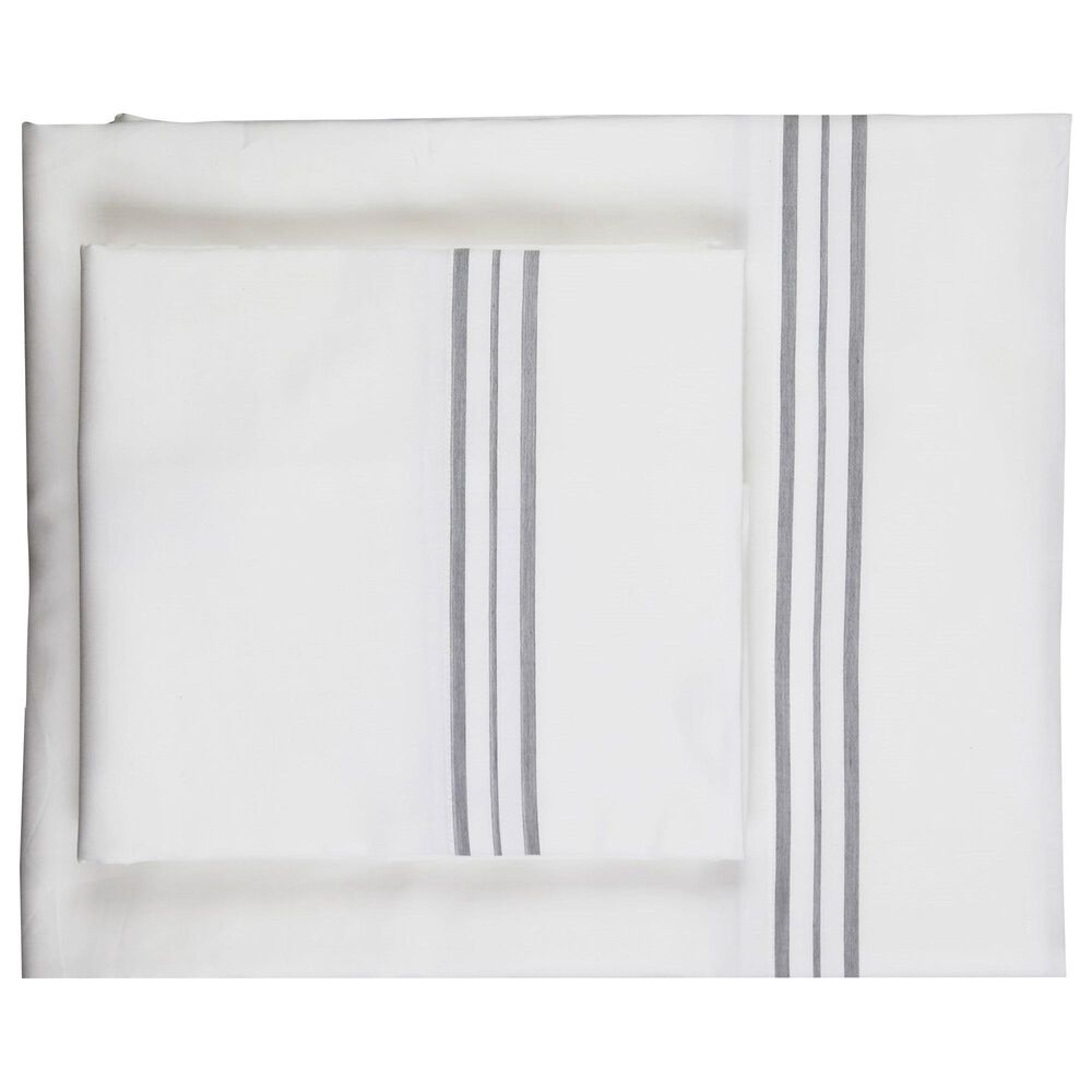 Ann Gish Art Of Home 2-Piece King Hem Stripe Pillowcases In White Grey, , large