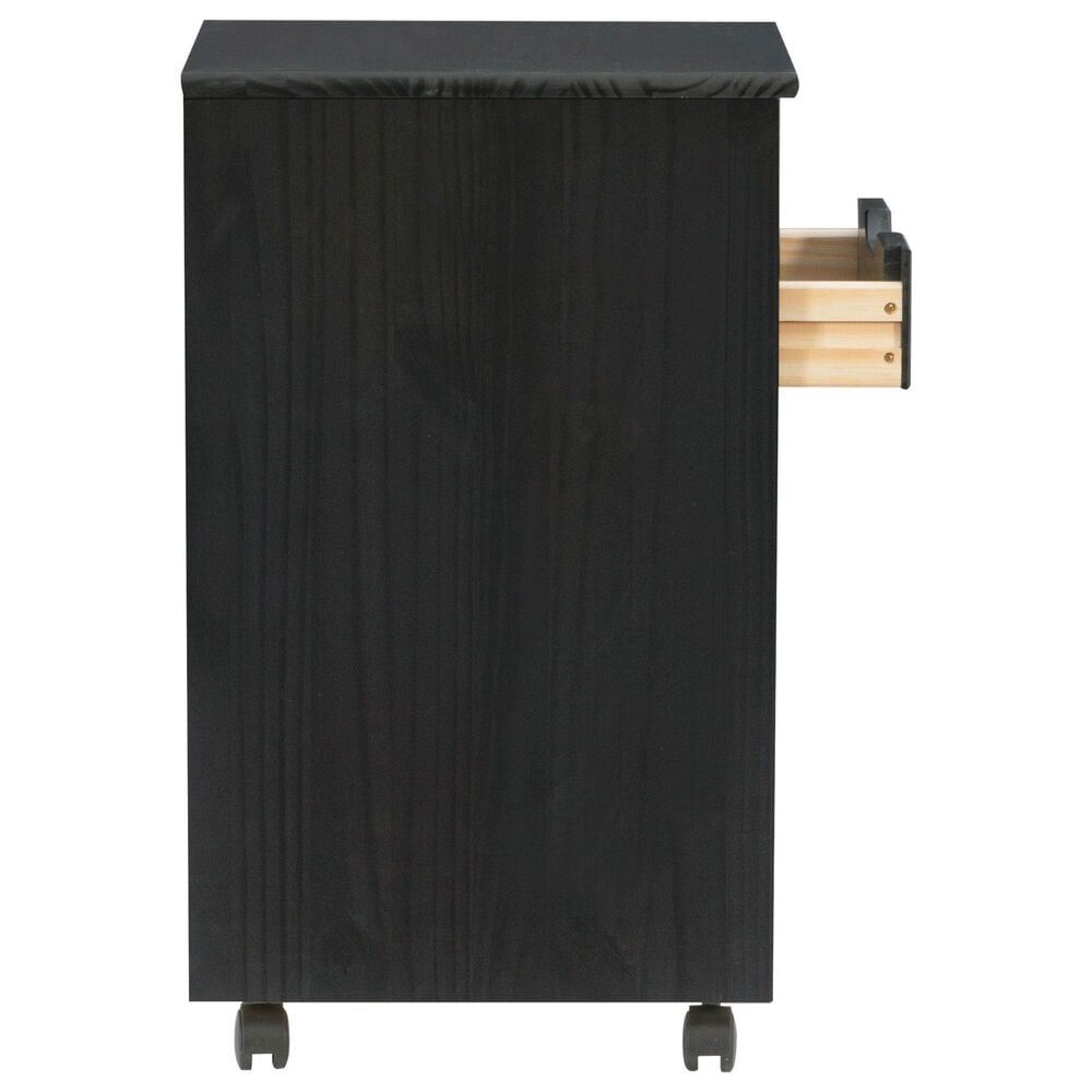 Linon Home Decor Cary 6-Drawer Rolling Cart in Black, , large