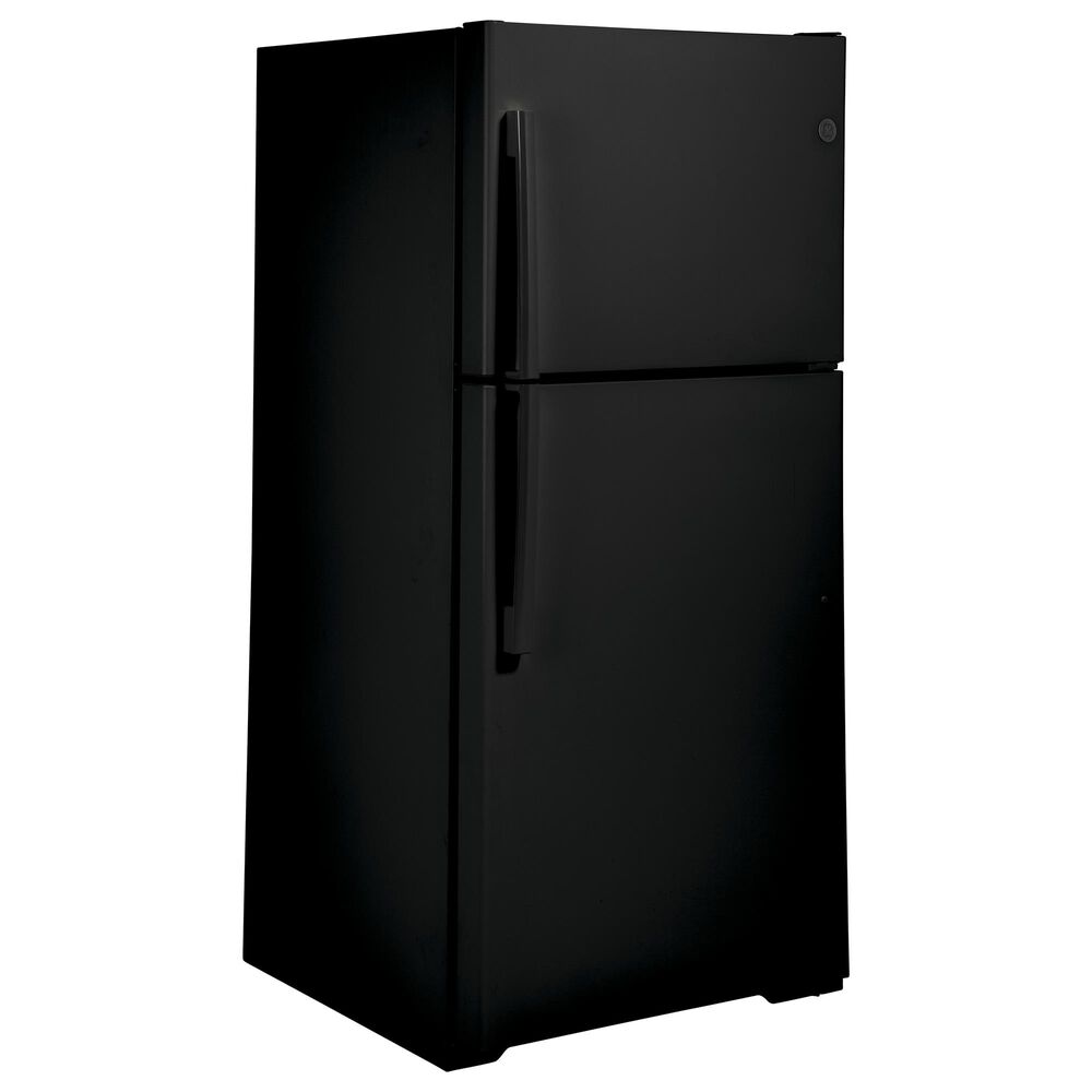 GE Appliances 19.2 Cu. Ft. Top Freezer Refrigerator with Reversible Door in Black, , large