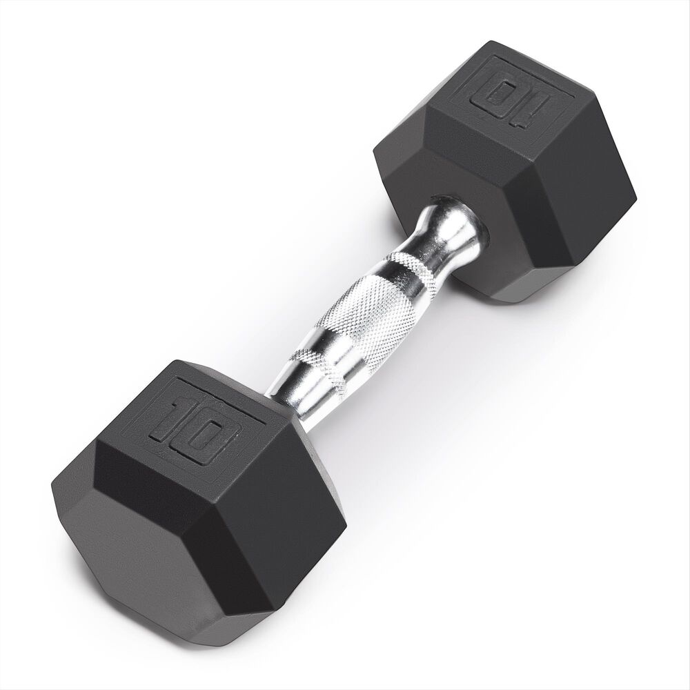Impex, Inc 10 Lb Rubber Hex Dumbbell, , large