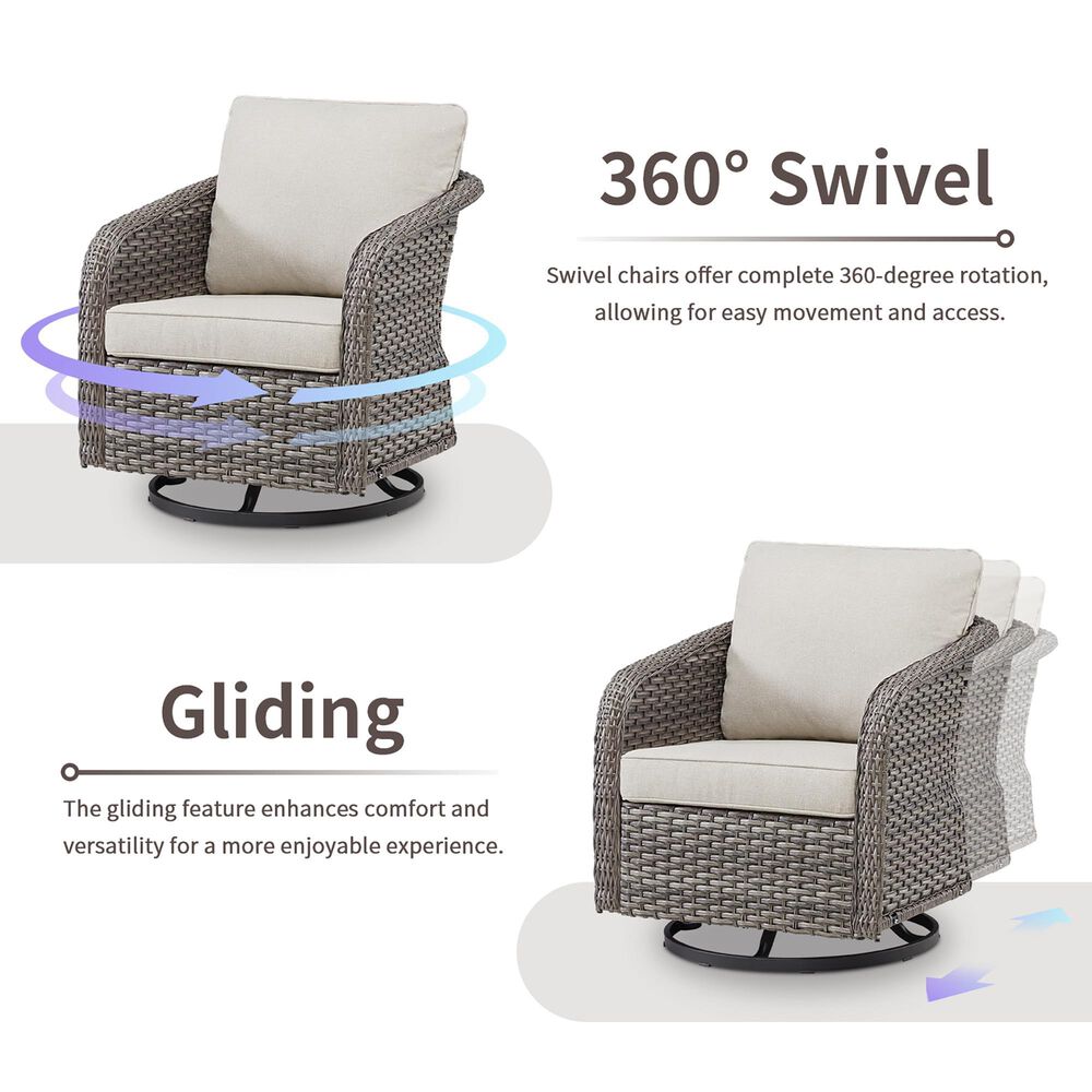 Sunwell Garden 3-Piece Patio Conversation Set in Beige, , large